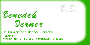 benedek derner business card